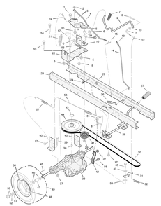 Motion Drive Diagram and Parts List for 385016X78A 2004 Briggs and Stratton Lawn Tractor